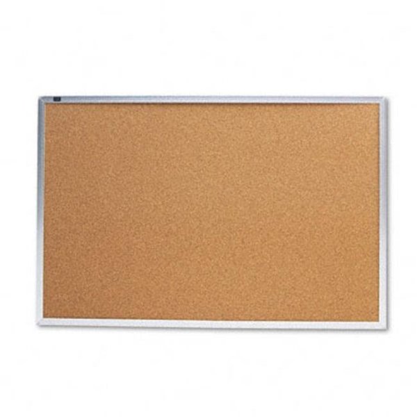 Easy-To-Organize Cork Bulletin Board  Natural Cork/Fiberboard  36 x 24  Aluminum Frame EA193544